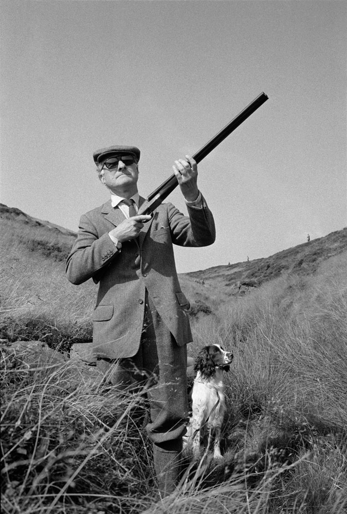 Lord Savile on the Glorious Twelfth, the first day of grouse-shooting season, Hebden Bridge, Calderdale, West Yorkshire, England, 1975-1980. Copyrighted © Martin Parr / Magnum Photos. All rights reserved