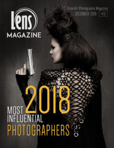 Lens Magazine. 2018 Most Influential Photographers: (Articles & Interviews) LINDSAY ADLER / LOIS GREENFIELD / HAROLD FEINSTEIN / JAN C. SCHLEGEL / TOKYO RUMANDO / ZIV KOREN / PETER COULSON / JOE MCNALLY / DEBORAH ORY & KEN BROWAR / RACHEL NEVILLE / POPPY INTERACTIVE / YAWAR NAZIR KABLI / BOOGIE / JONAS BENDIKSEN In 2018 we've published hundreds of articles and Interviews with emerging photographers and most influential photographers in the world, We've published thousands of quality images and made a special coverage of exhibitions, photography fairs and international contests around the globe, Including: Les Rencontres d'Arles 2018, Earth Photo 2018, World Press Photo Festival 2018, Portrait of Humanity, Cindy Sherman's Exhibition at the Spruth Magers, London. We have reached magnificent developments with over 20,000 readers each month, one of them is the full partnership with EBSCO, where all of the magazine's issues are being distributed to all Academic & Public libraries around the world. Lens Magazine is the media sponsor of International art fairs Including: Artexpo NY, Red Dot Miami & Spectrum Miami, Artexpo Las Vegas, Florence Biennale and recently we became the official media sponsors of Portrait of Humanity - A new international photography award by 1854 Media, publisher of British Journal of Photography, in partnership with Magnum Photos. This month's issue is a celebration of a quality, extraordinary year, full of developments! In this issue you will find the most influential photographers of 2018, The strongest figures in the photography field today! Enjoy!