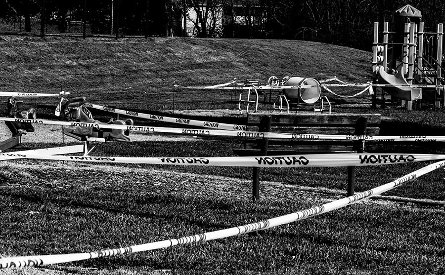 The roped off areas of Hardin Park in Greeneville, TN, made the playgrounds like
a series of caution tape mazes.
Copyrights to Eric Kaltenmark © All rights reserved.