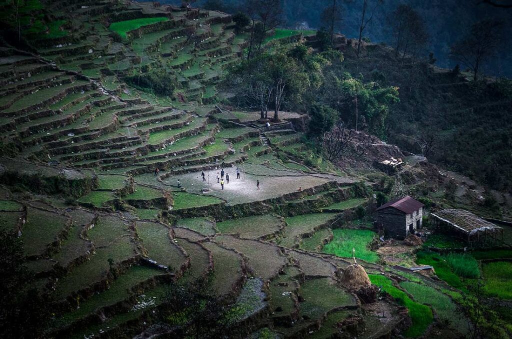 About 90% of the terraced fields are uncultivated and abandoned. Instead of producing bountiful harvests, the fallow land has become a playground for the few youths who remain in the villages.
Mick Stetson © All rights reserved.