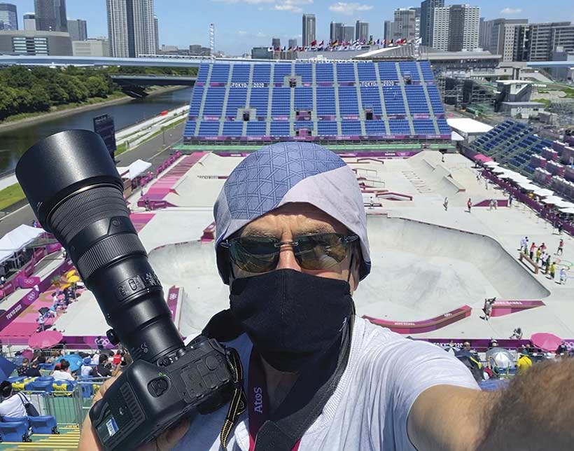 Mark Edward Harris at the skateboard venue, Tokyo 2022 Olympics. © All rights reserved.