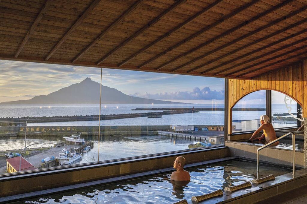 
A view of Mt. Rishiri from the hot spring at the Hanare Rebun Hotel on Hokkaido's Rebun Island.
Mark Edward Harris © All rights reserved.