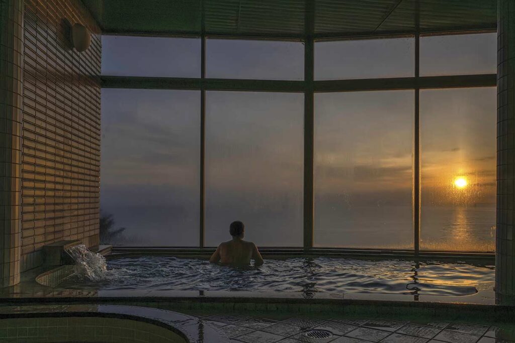 A view from the hot spring at the Kurosaki-sou Hotel in Tanohata. Mark Edward Harris © All rights reserved.