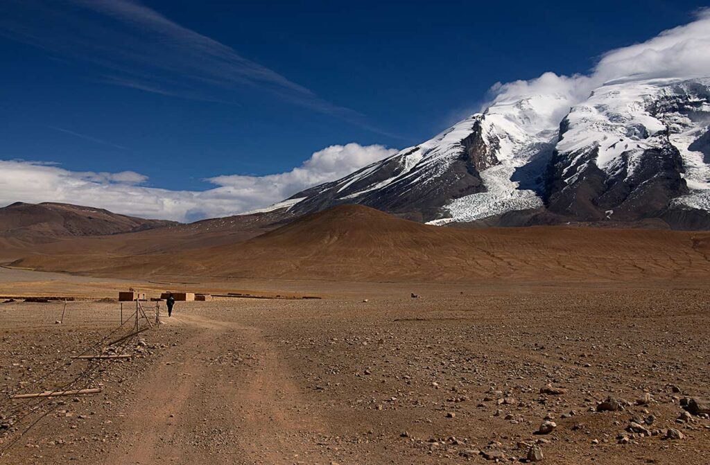 The Pamir Plateau
For centuries, caravans have passed through this plateau along the fabled Silk Roads, transporting goods between China, Pakistan and beyond. Muztagh-Ata Mountain towers above the plateau at 7546 meters above sea level.
