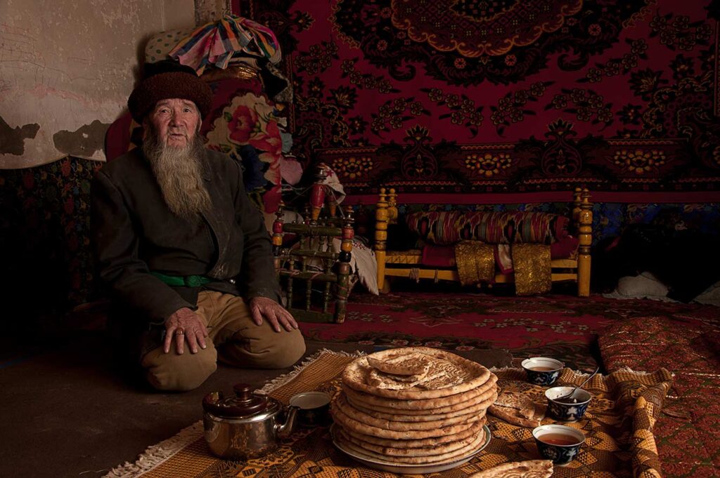 Shaman's Home
Doctor Ghopor Kazakh, 95 years old, is one of the last shamans actively practicing in the Kashgar Oasis. He receives many visitors from Kashgar and the outlying districts who seek his traditional medicinal treatments and spiritual guidance.
Mick Stetson © All rights reserved.