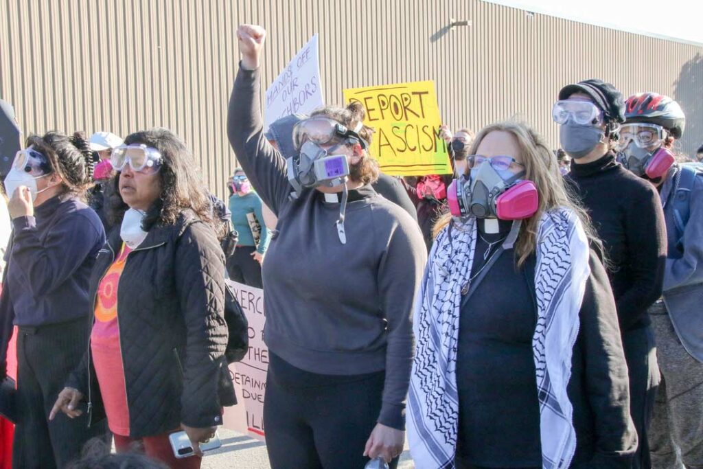 Broadview’s Stand #8
Members of the clergy are among the protesters blocking the driveway to prevent ICE vehicles from leaving via the side entrance of the ICE detention facility on 25th Street and Harvard in Broadview, IL, USA. Since early September, protesters have returned to this facility to attempt to block operations tied to enforcement sweeps.
Alexandra Buxbaum © All rights reserved.